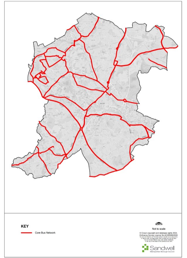 map showing the core bus network 